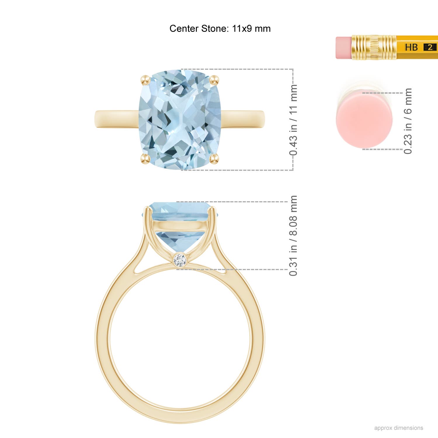 AA - Aquamarine / 3.48 CT / 14 KT Yellow Gold