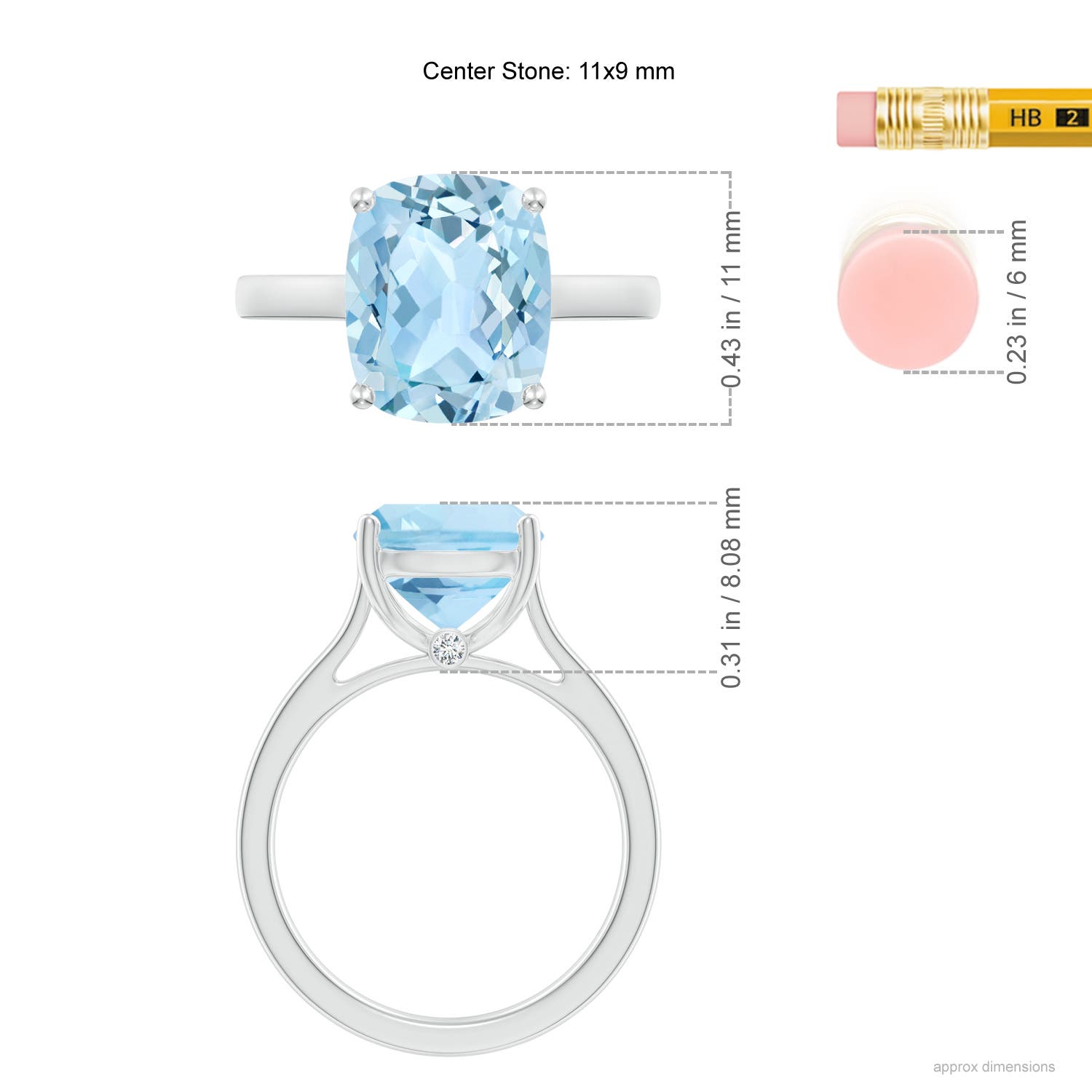 AAA - Aquamarine / 3.48 CT / 14 KT White Gold