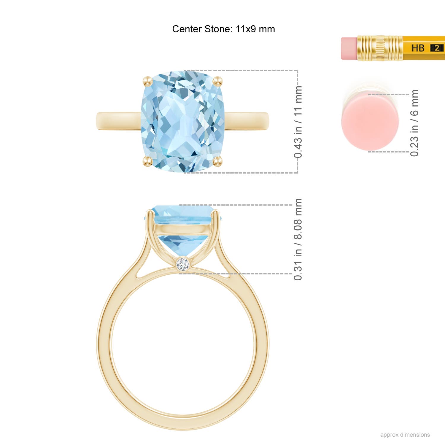 AAA - Aquamarine / 3.48 CT / 14 KT Yellow Gold