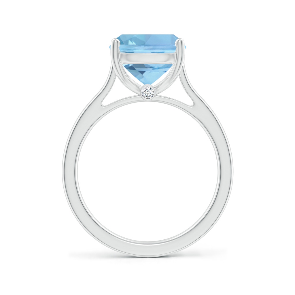 11x9mm AAAA Classic Cushion Aquamarine Solitaire Ring in P950 Platinum - side_1
