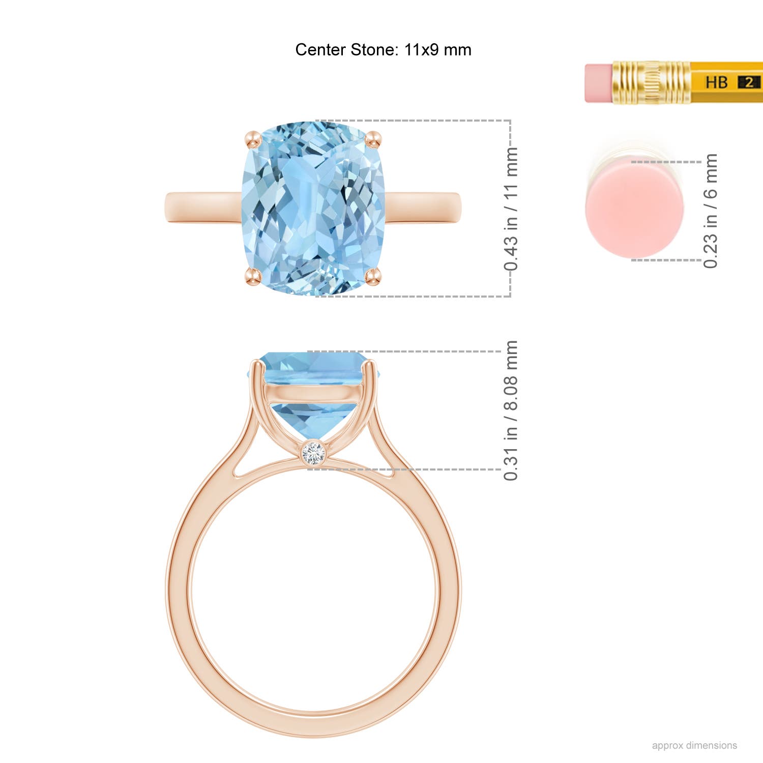 AAAA - Aquamarine / 3.48 CT / 14 KT Rose Gold