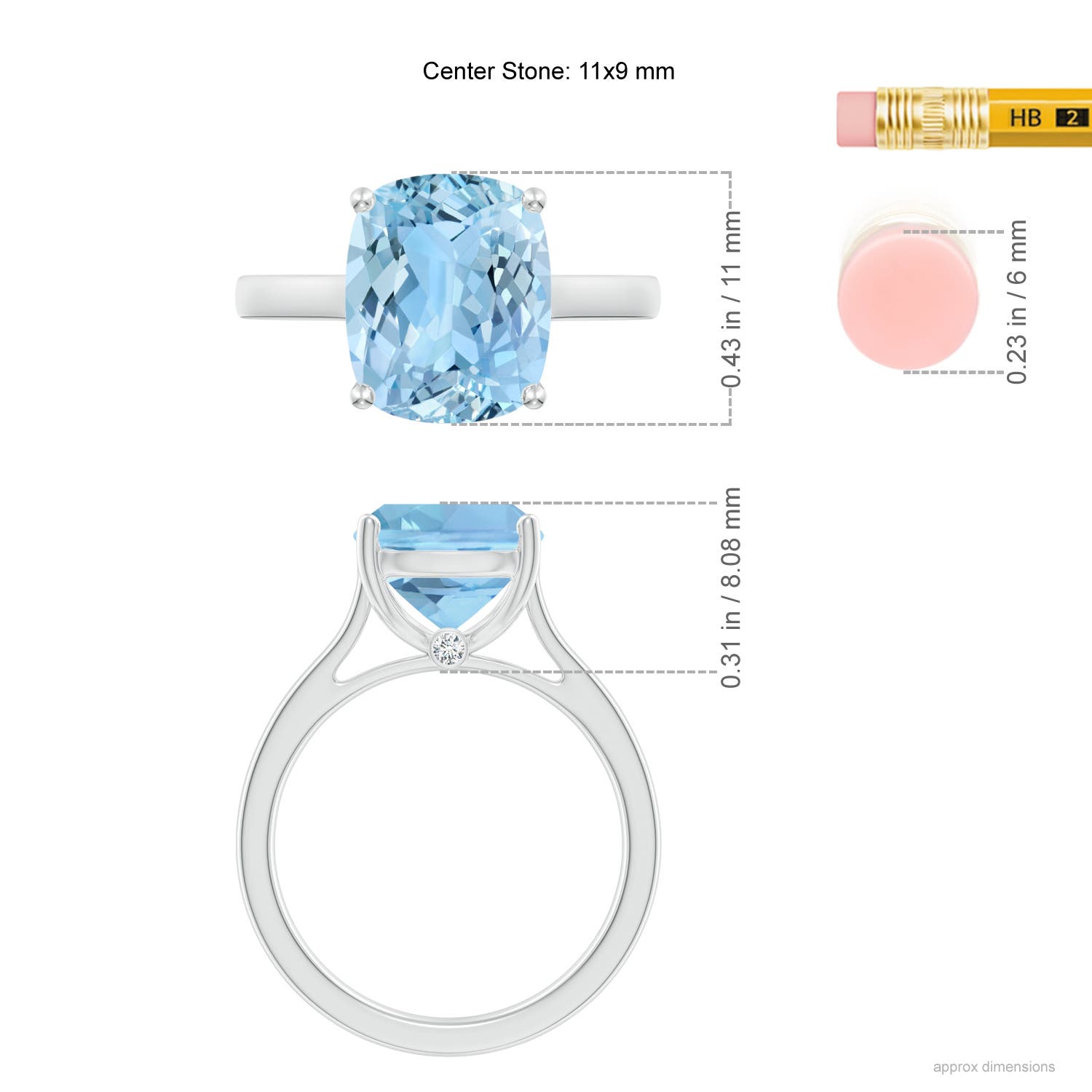 AAAA - Aquamarine / 3.48 CT / 14 KT White Gold