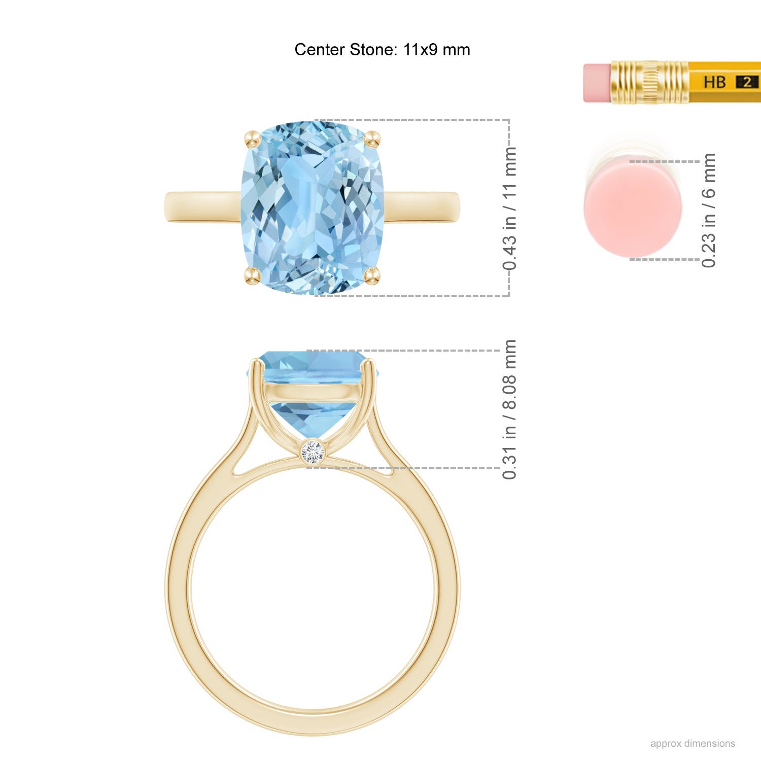 AAAA - Aquamarine / 3.48 CT / 14 KT Yellow Gold