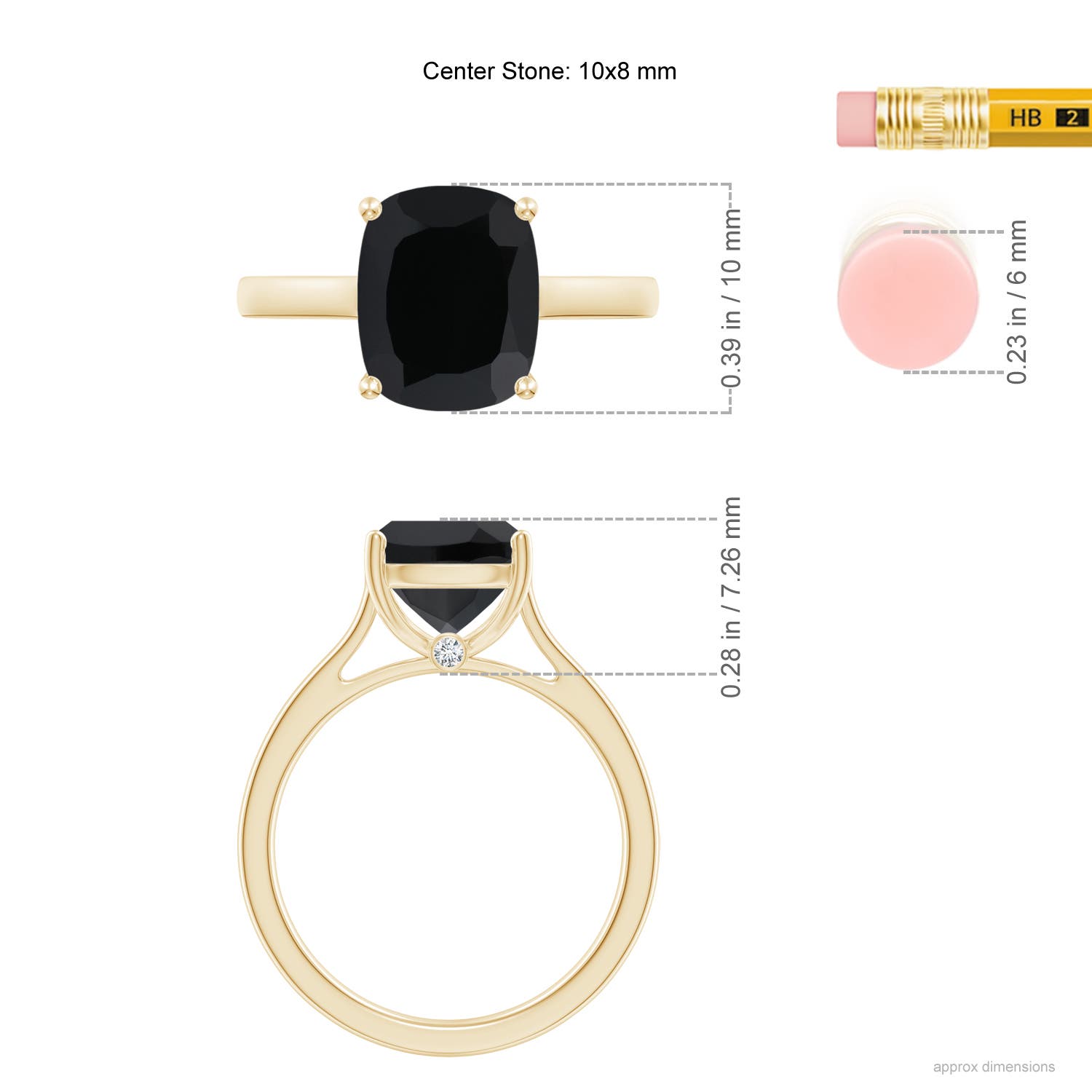 AAA - Black Onyx / 2.67 CT / 14 KT Yellow Gold