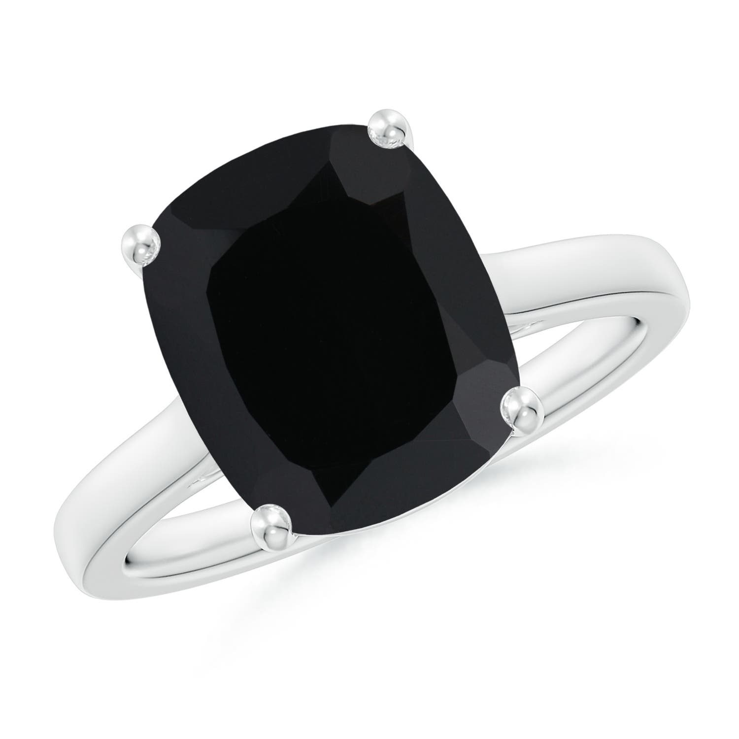 AAA - Black Onyx / 3.78 CT / 14 KT White Gold