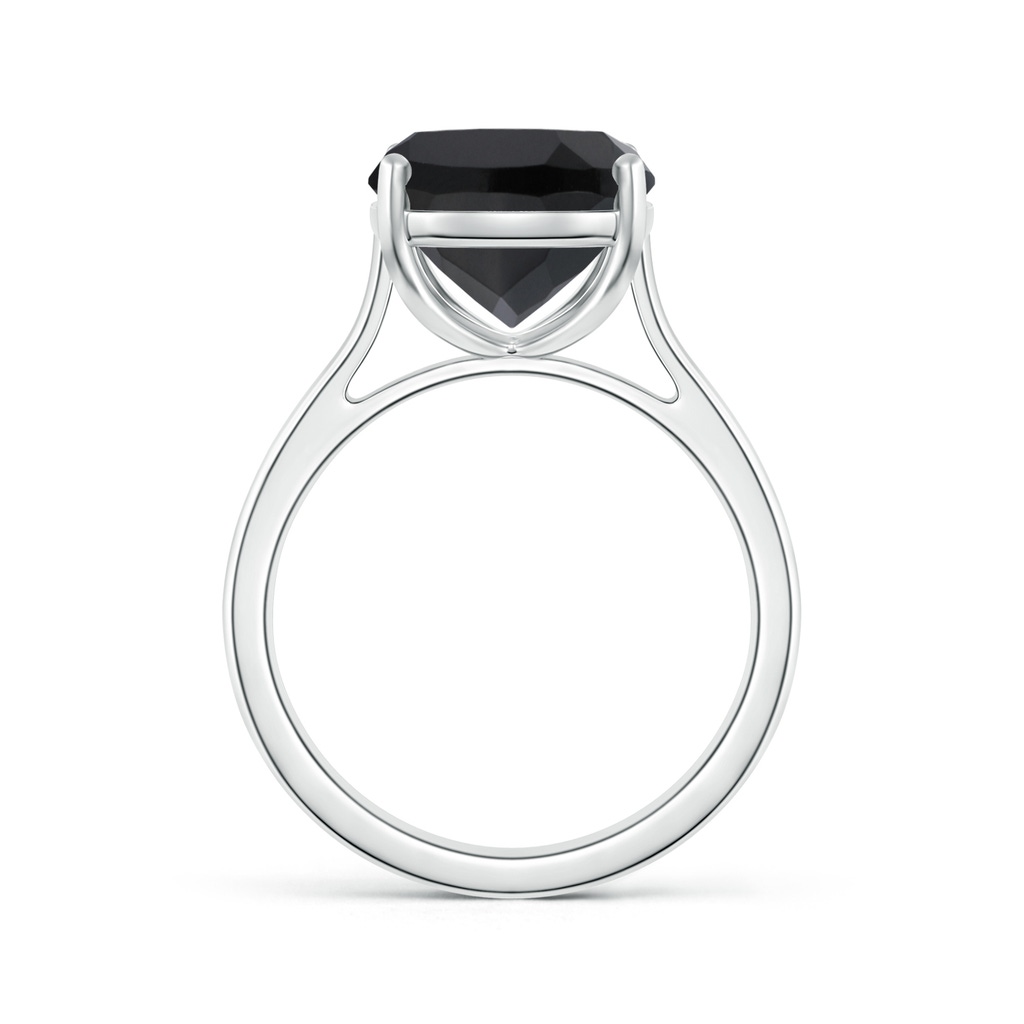 12x10mm AAA Classic Cushion Black Onyx Solitaire Ring in White Gold Side-1