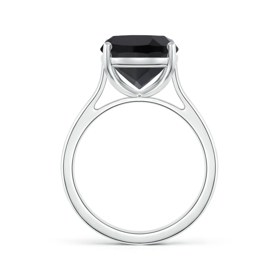 12x10mm AAA Classic Cushion Black Onyx Solitaire Ring in White Gold Side-1