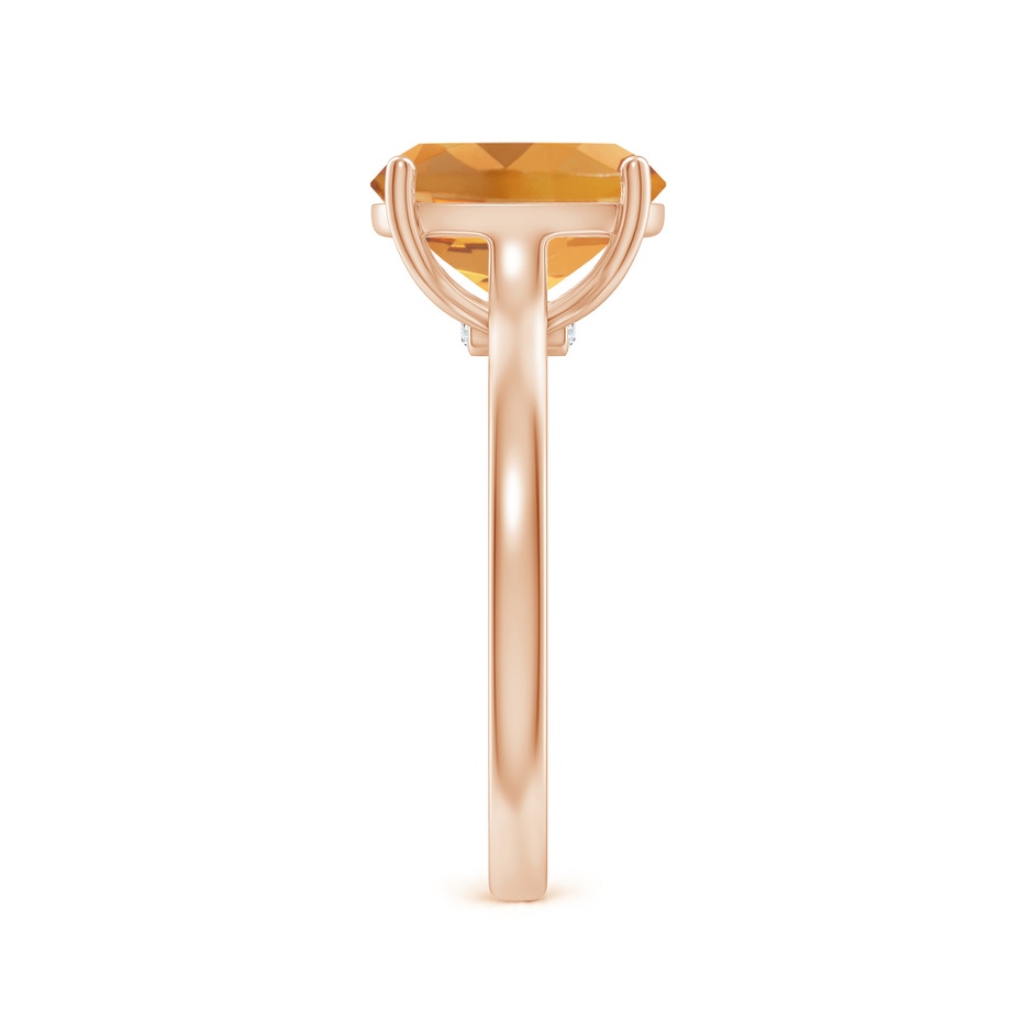 10x8mm A Classic Cushion Citrine Solitaire Ring with Hidden Accents in 9K Rose Gold side 299