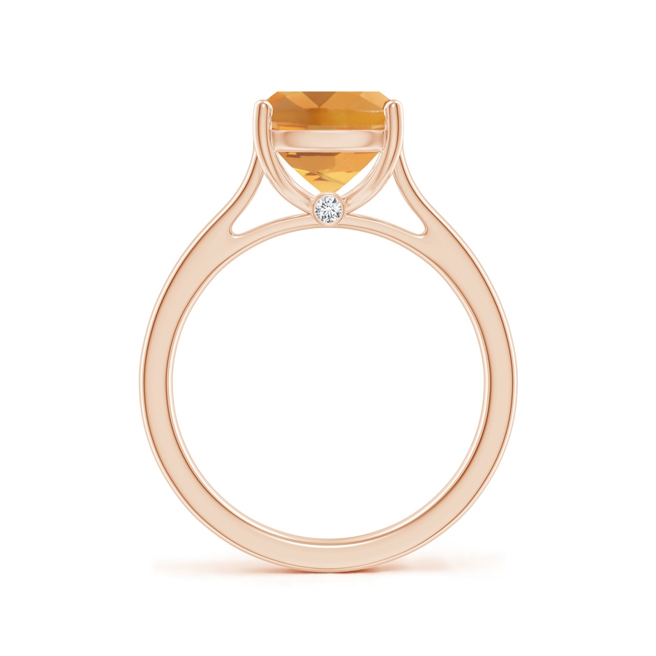 10x8mm A Classic Cushion Citrine Solitaire Ring with Hidden Accents in Rose Gold side 199