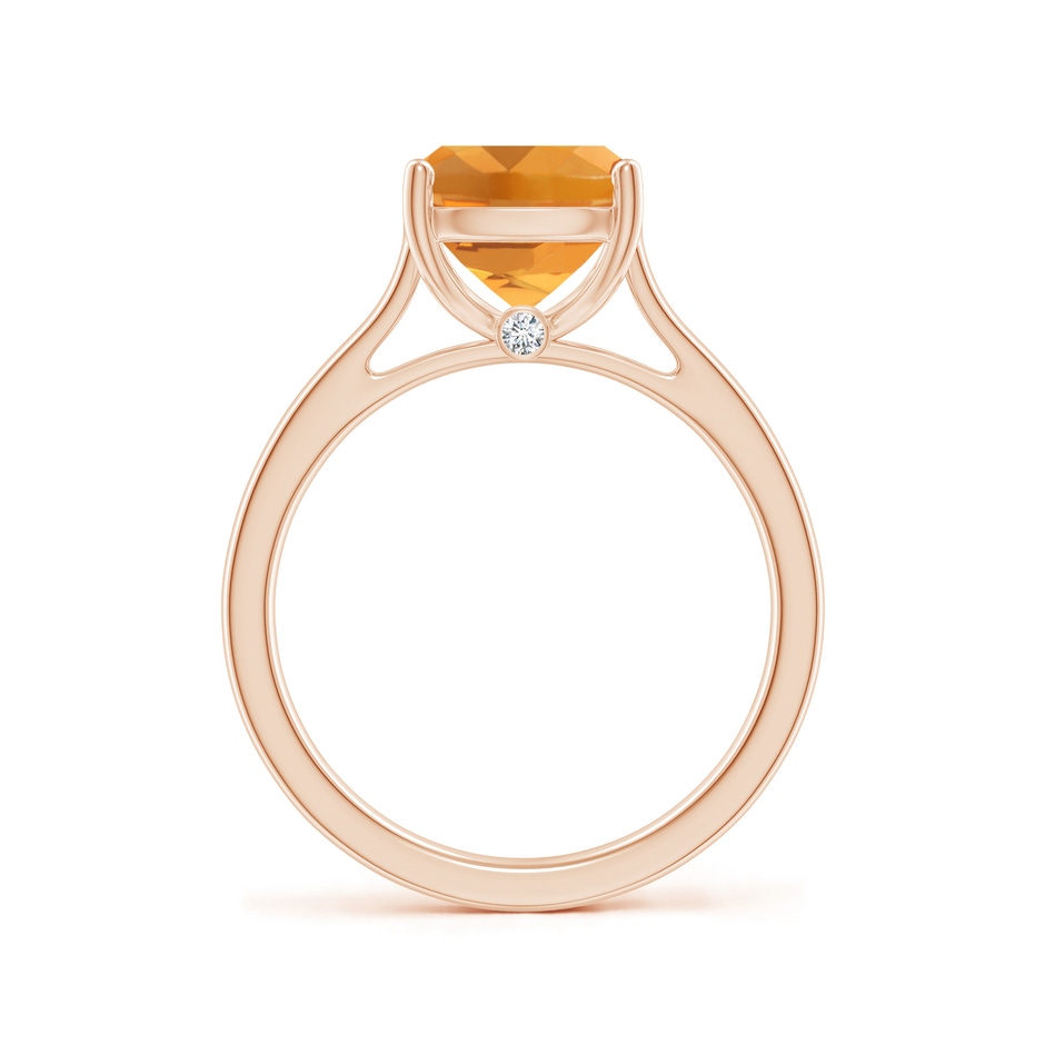 10x8mm AA Classic Cushion Citrine Solitaire Ring with Hidden Accents in 9K Rose Gold side 199
