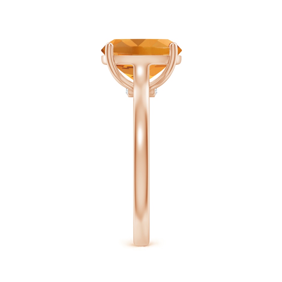 10x8mm AA Classic Cushion Citrine Solitaire Ring with Hidden Accents in 9K Rose Gold side 299