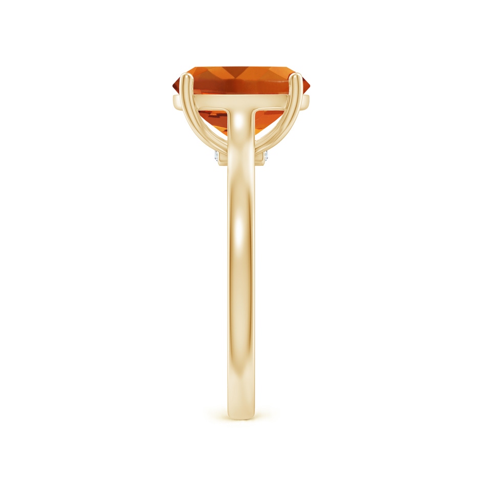 10x8mm AAAA Classic Cushion Citrine Solitaire Ring with Hidden Accents in 18K Yellow Gold side 299