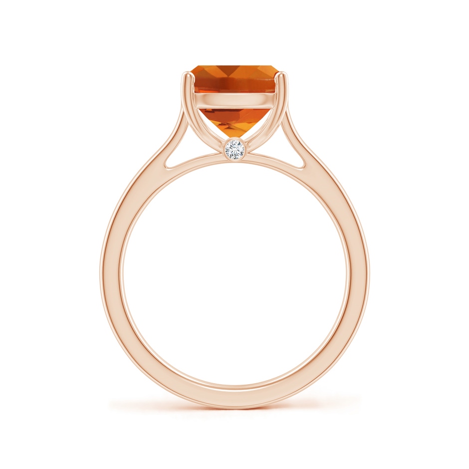 10x8mm AAAA Classic Cushion Citrine Solitaire Ring with Hidden Accents in 9K Rose Gold side 199