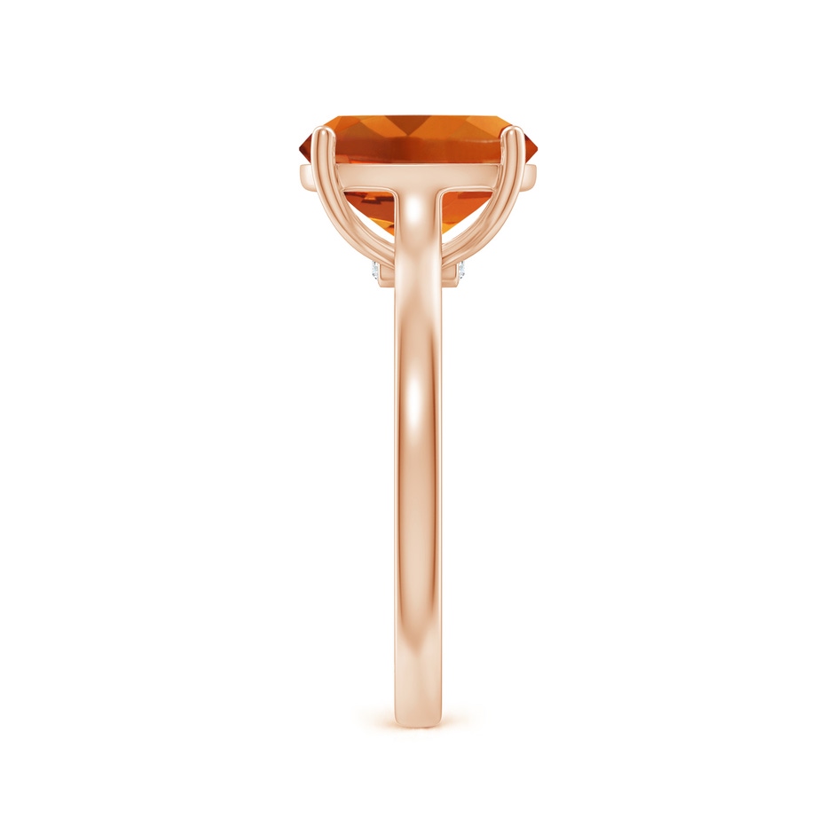 10x8mm AAAA Classic Cushion Citrine Solitaire Ring with Hidden Accents in 9K Rose Gold side 299