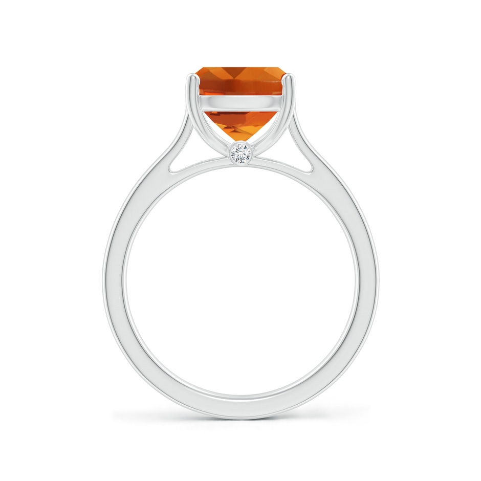 10x8mm AAAA Classic Cushion Citrine Solitaire Ring with Hidden Accents in P950 Platinum side 199