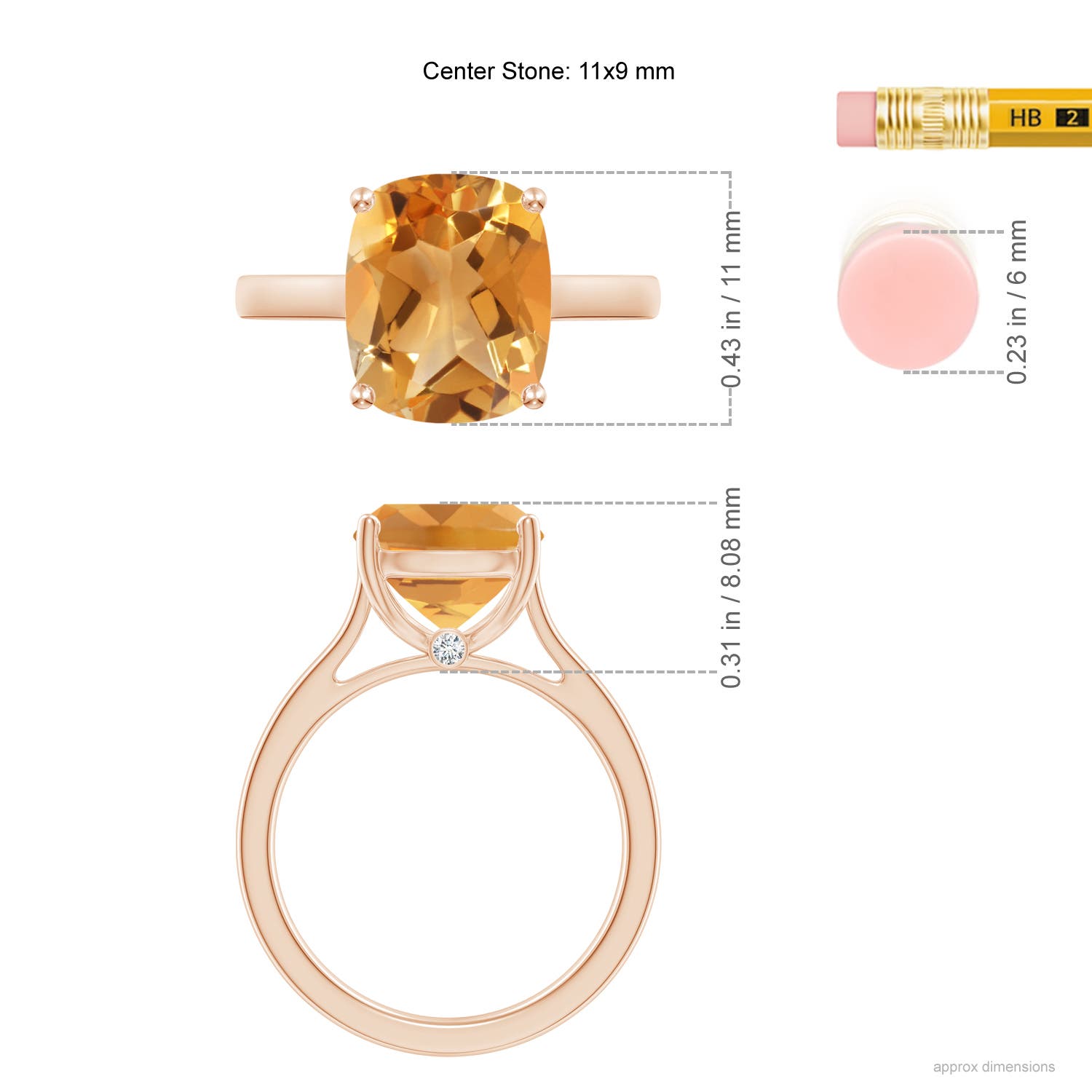 A - Citrine / 3.73 CT / 14 KT Rose Gold