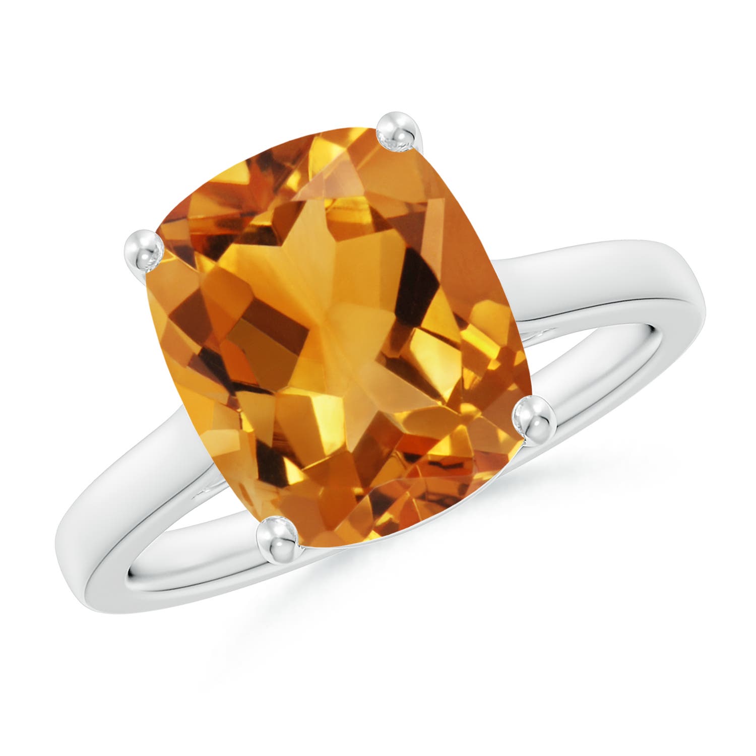 AA - Citrine / 3.73 CT / 14 KT White Gold