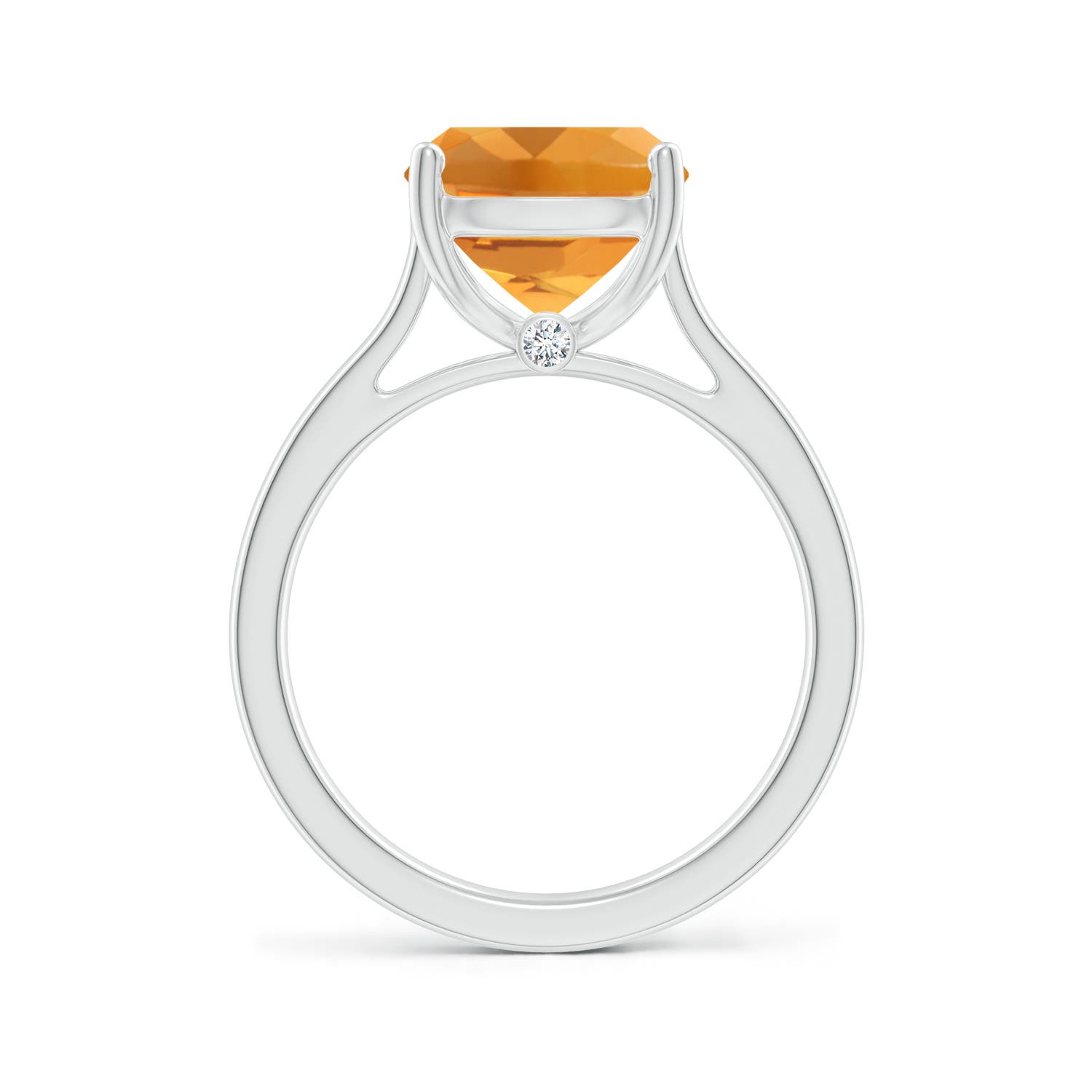 AA - Citrine / 3.73 CT / 14 KT White Gold