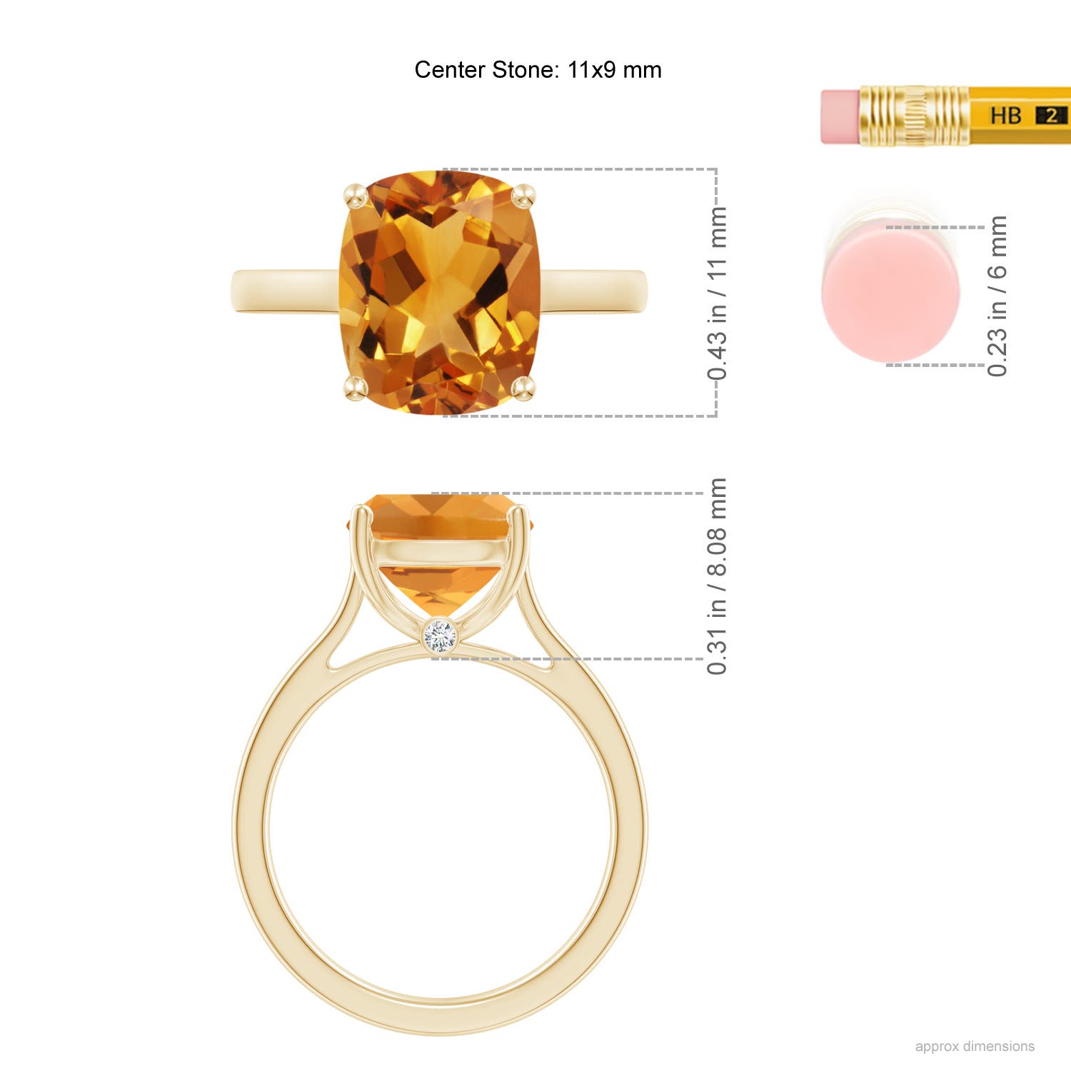 AA - Citrine / 3.73 CT / 14 KT Yellow Gold