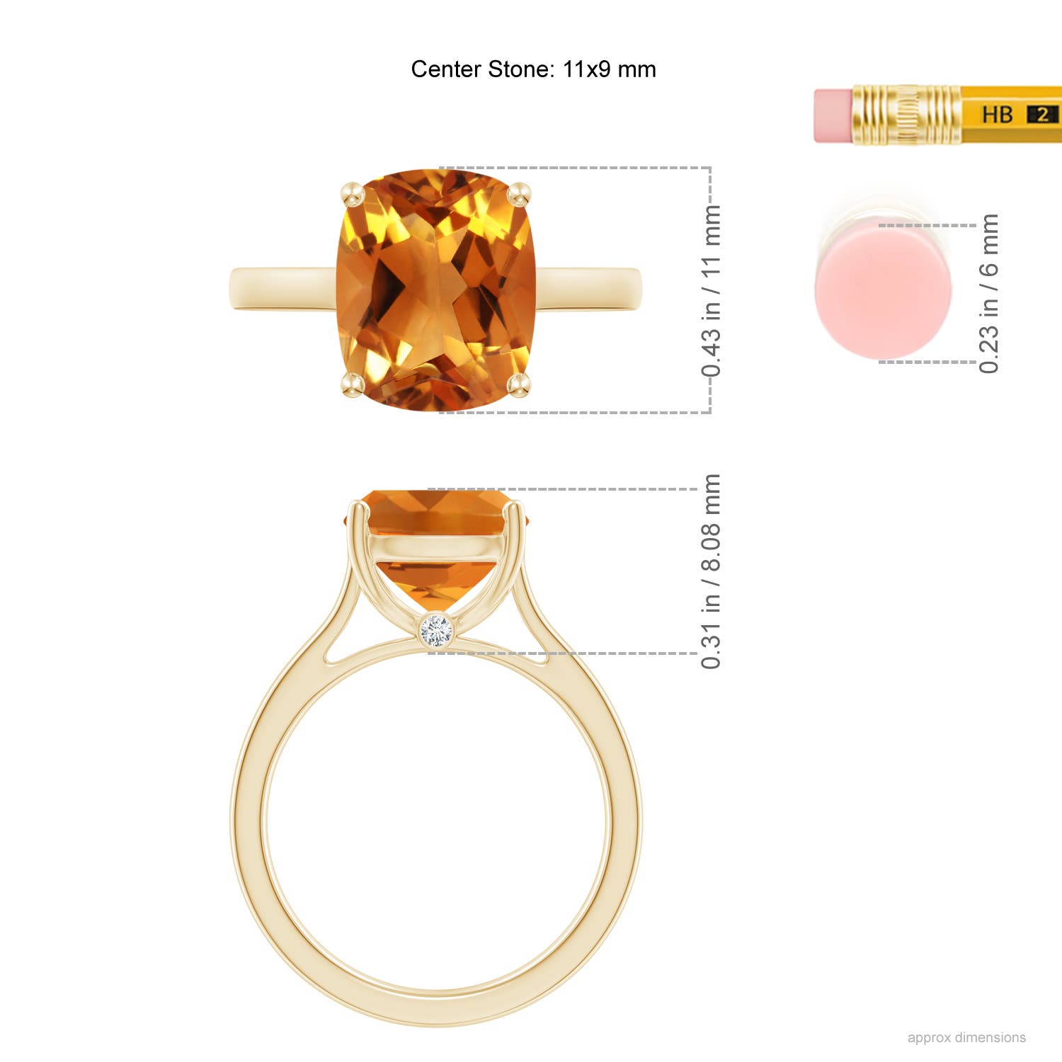 AAA - Citrine / 3.73 CT / 14 KT Yellow Gold