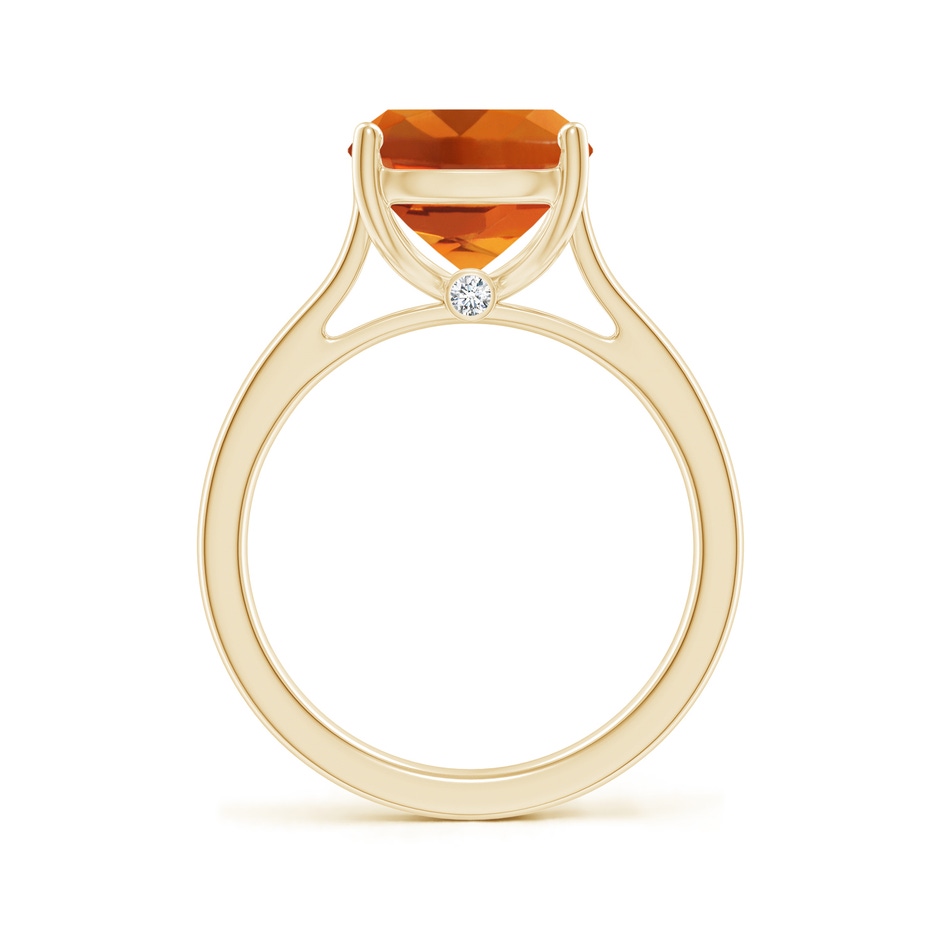 11x9mm AAAA Classic Cushion Citrine Solitaire Ring with Hidden Accents in 18K Yellow Gold side 199