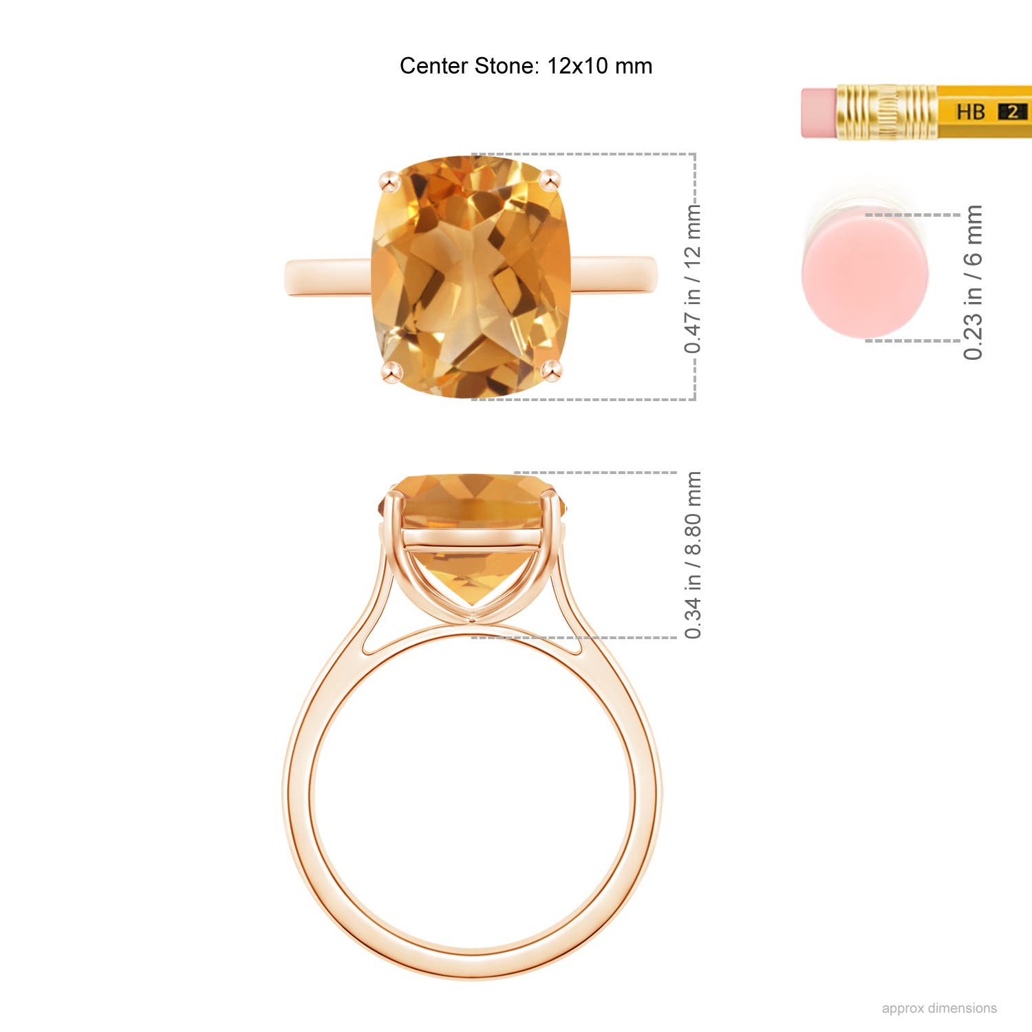 A - Citrine / 4.74 CT / 14 KT Rose Gold