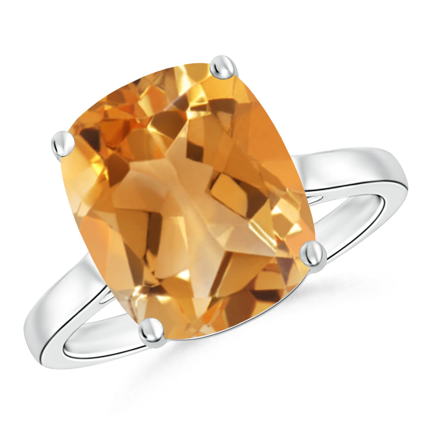 A - Citrine / 4.74 CT / 14 KT White Gold