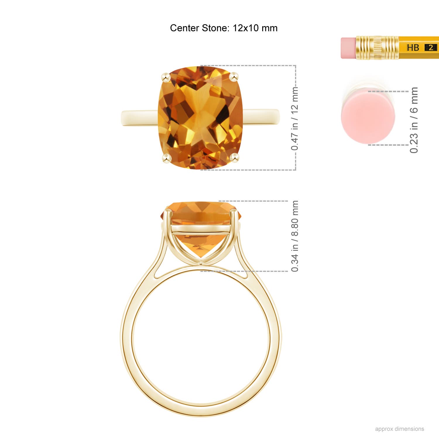 AA - Citrine / 4.74 CT / 14 KT Yellow Gold