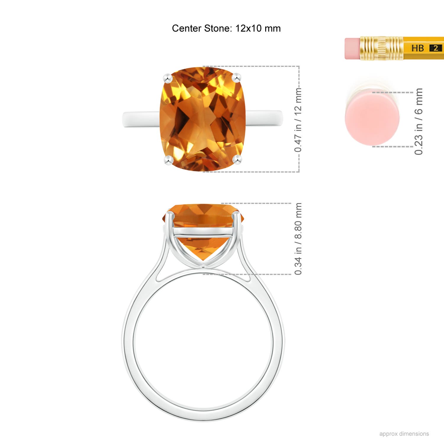 AAA - Citrine / 4.74 CT / 14 KT White Gold