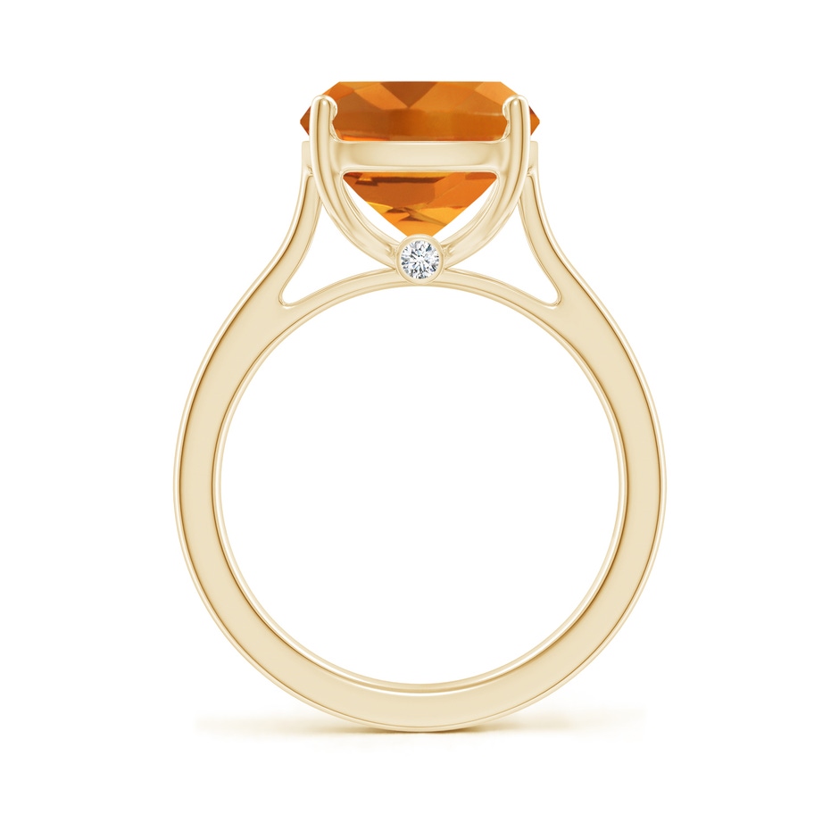 12x10mm AAA Classic Cushion Citrine Solitaire Ring with Hidden Accents in Yellow Gold side 199