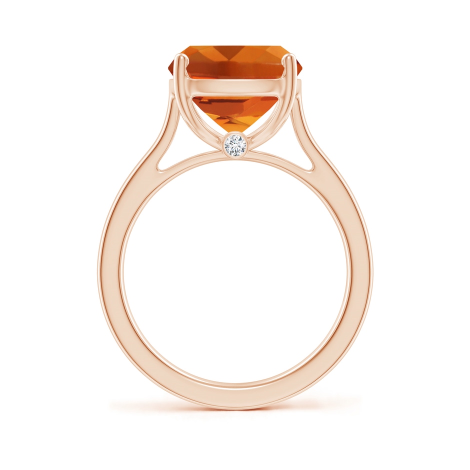 12x10mm AAAA Classic Cushion Citrine Solitaire Ring with Hidden Accents in 18K Rose Gold side 199