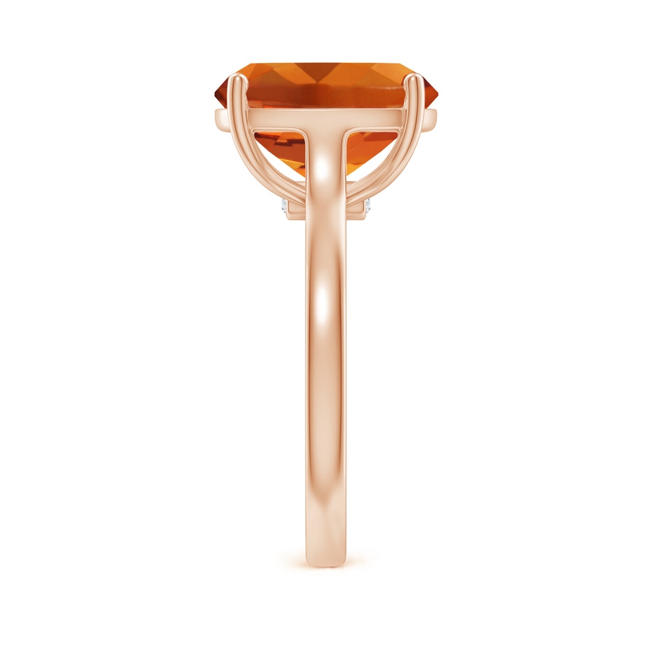12x10mm AAAA Classic Cushion Citrine Solitaire Ring with Hidden Accents in 18K Rose Gold side 299