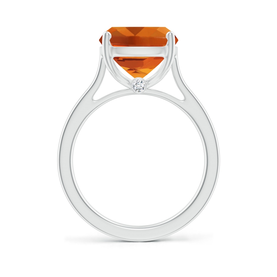 12x10mm AAAA Classic Cushion Citrine Solitaire Ring with Hidden Accents in P950 Platinum side 199
