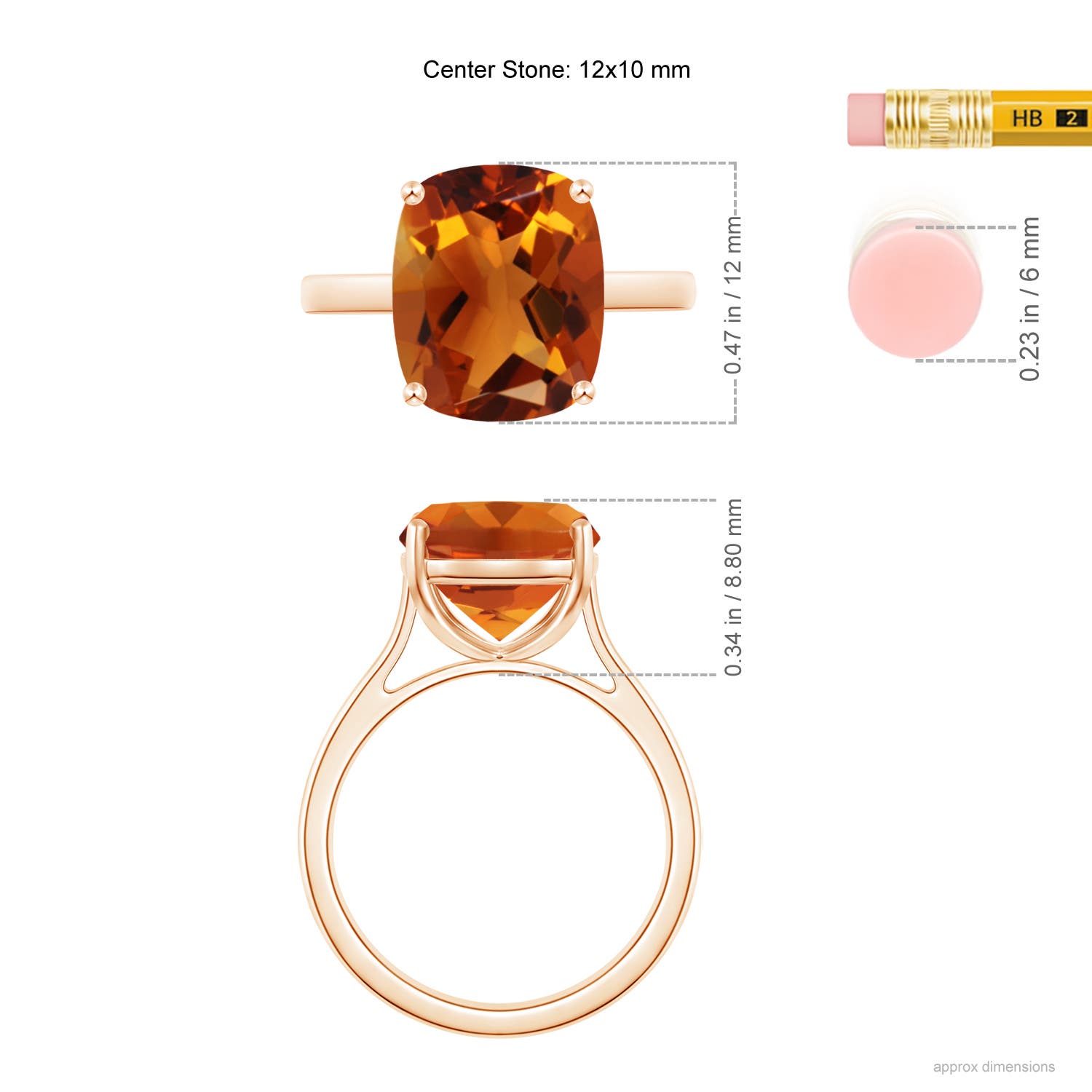 AAAA - Citrine / 4.74 CT / 14 KT Rose Gold