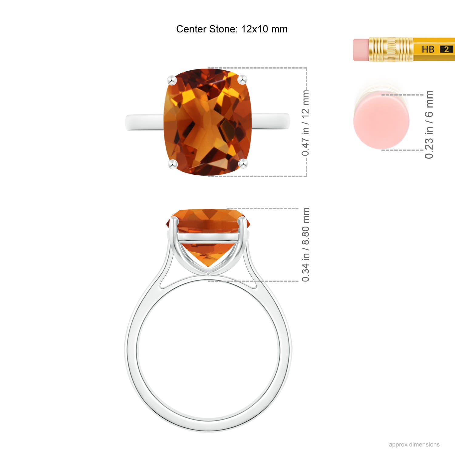 AAAA - Citrine / 4.74 CT / 14 KT White Gold