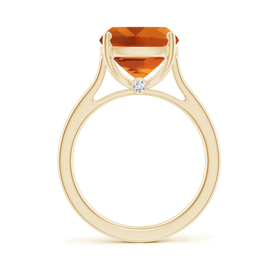 12x10mm AAAA Classic Cushion Citrine Solitaire Ring with Hidden Accents in Yellow Gold side 199