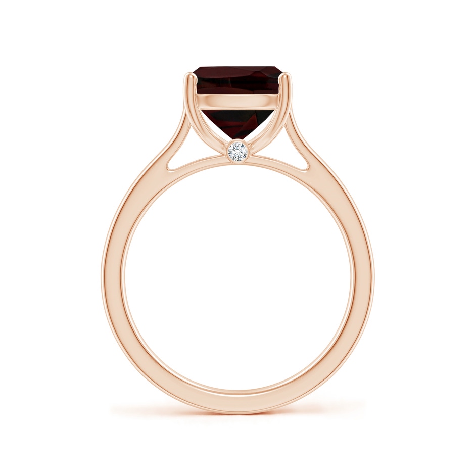10x8mm A Classic Cushion Garnet Solitaire Ring with Hidden Accents in Rose Gold side 199