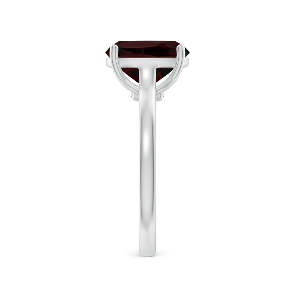 10x8mm A Classic Cushion Garnet Solitaire Ring with Hidden Accents in White Gold side 299