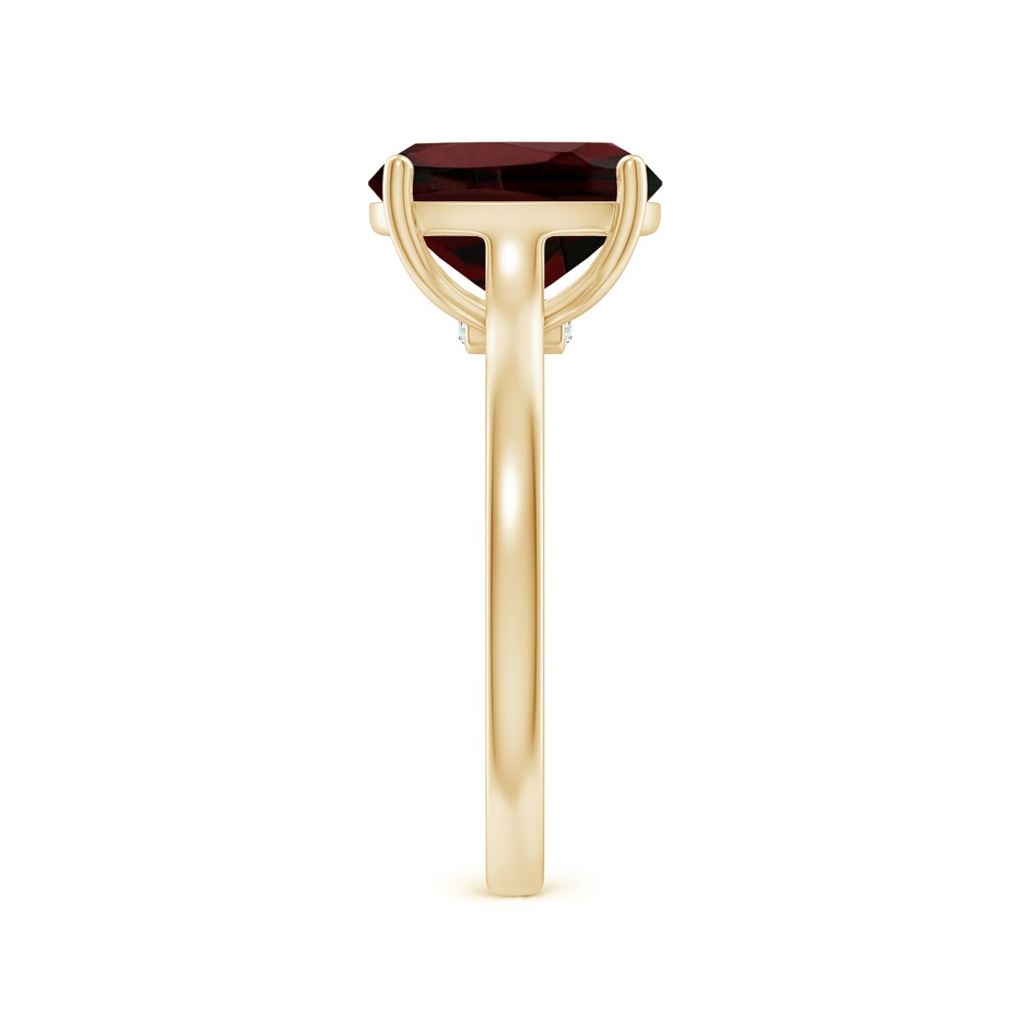 10x8mm AA Classic Cushion Garnet Solitaire Ring with Hidden Accents in Yellow Gold side 299