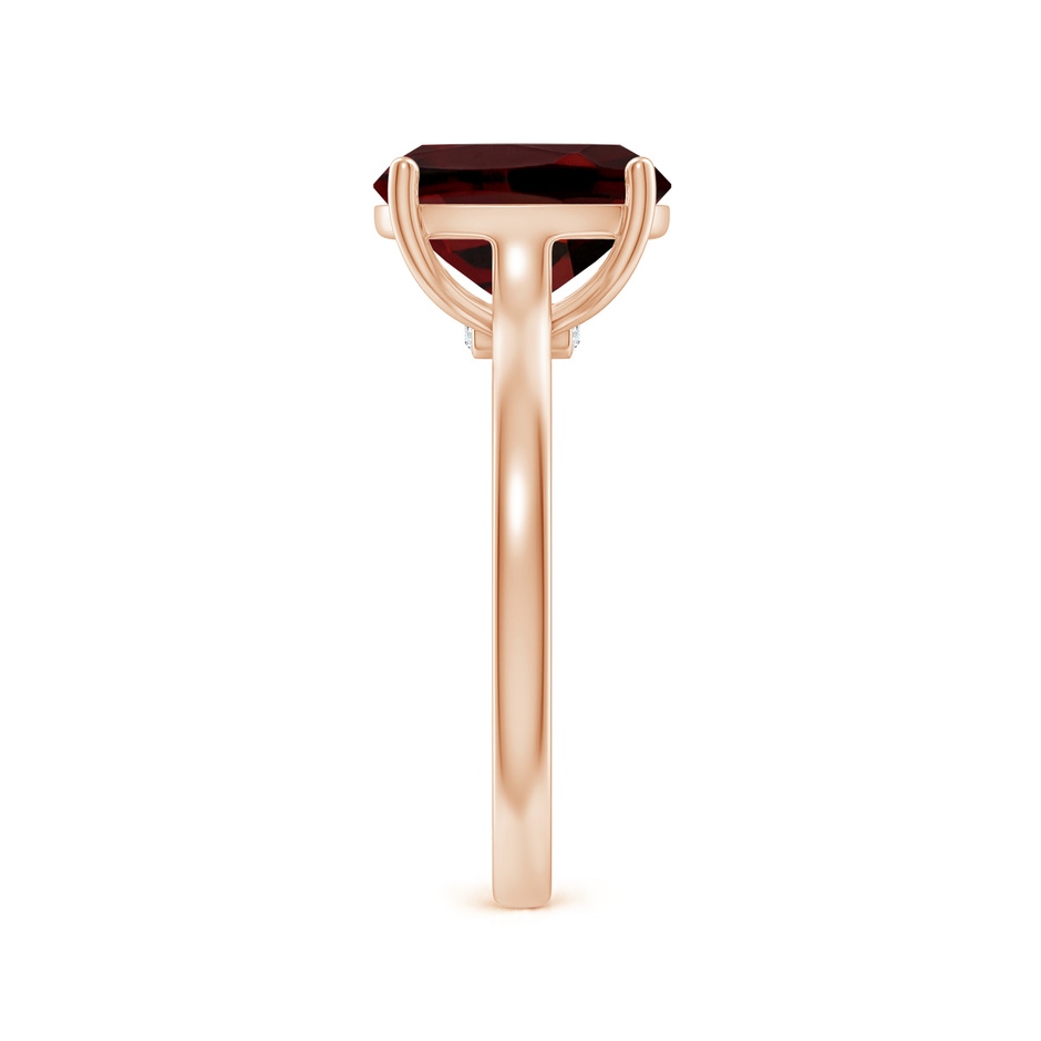 10x8mm AAA Classic Cushion Garnet Solitaire Ring with Hidden Accents in Rose Gold side 299