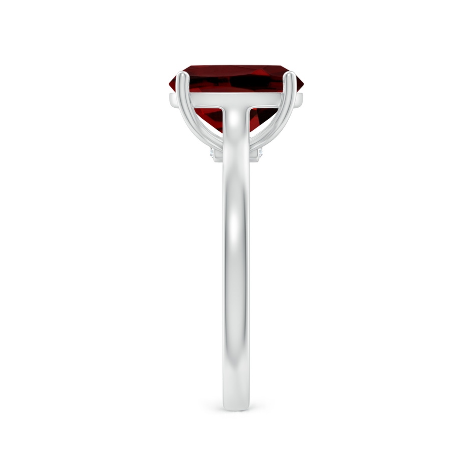 10x8mm AAAA Classic Cushion Garnet Solitaire Ring with Hidden Accents in P950 Platinum side 299