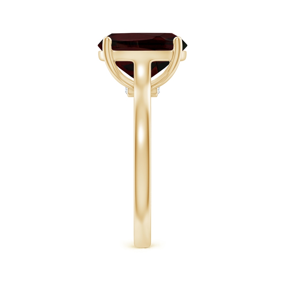 11x9mm A Classic Cushion Garnet Solitaire Ring with Hidden Accents in 10K Yellow Gold side 299