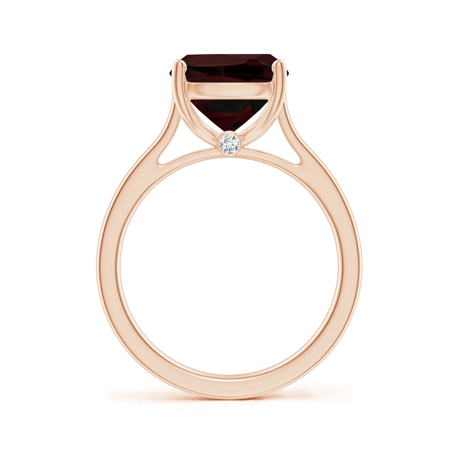 11x9mm A Classic Cushion Garnet Solitaire Ring with Hidden Accents in Rose Gold side 199