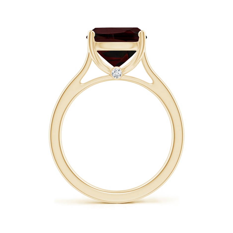 11x9mm A Classic Cushion Garnet Solitaire Ring with Hidden Accents in Yellow Gold side 199