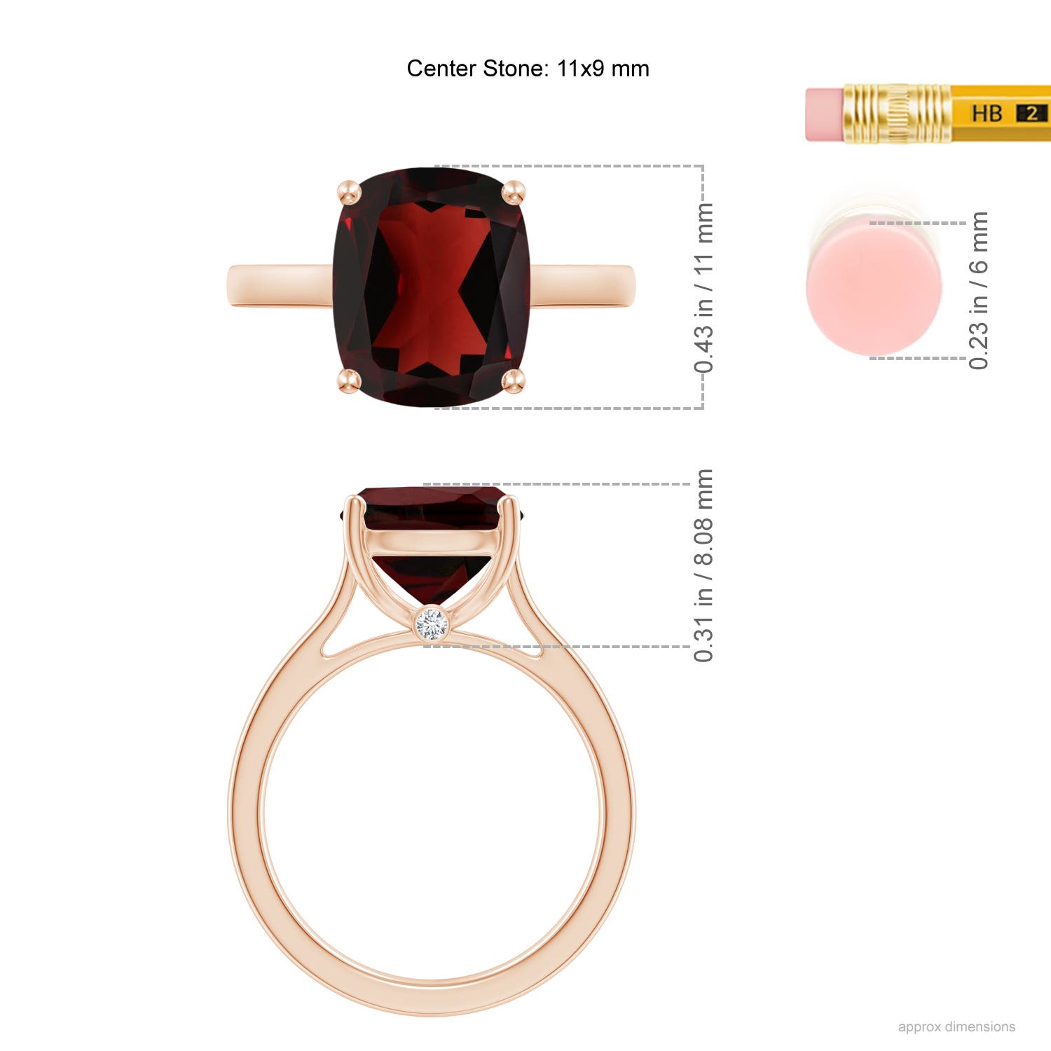 AA - Garnet / 4.53 CT / 14 KT Rose Gold