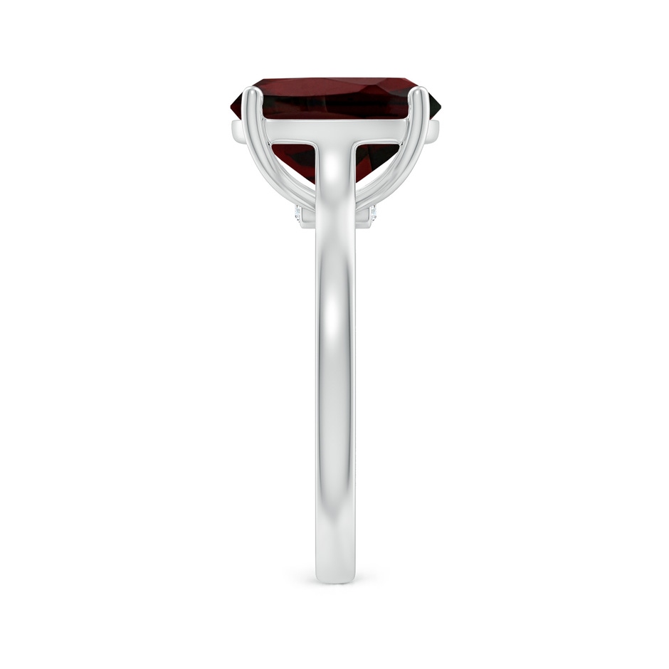 11x9mm AA Classic Cushion Garnet Solitaire Ring with Hidden Accents in White Gold side 299