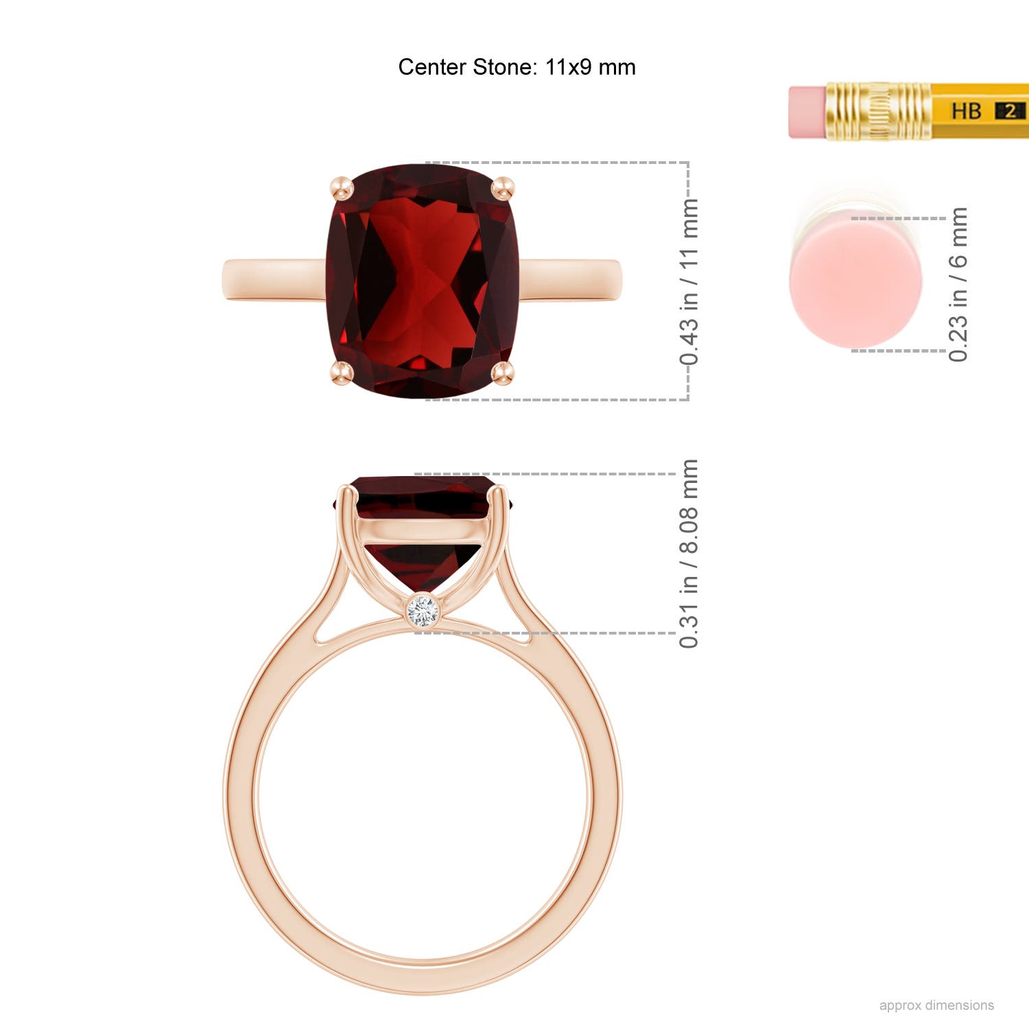 AAA - Garnet / 4.53 CT / 14 KT Rose Gold