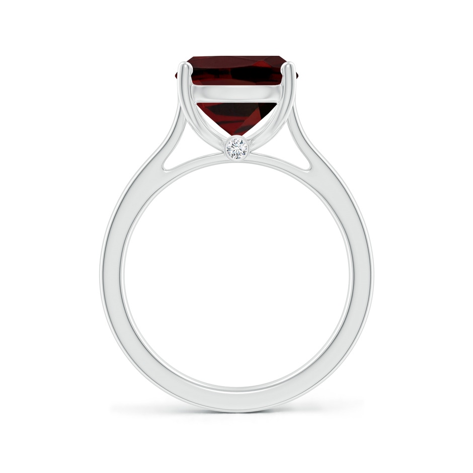 11x9mm AAA Classic Cushion Garnet Solitaire Ring with Hidden Accents in White Gold side 199