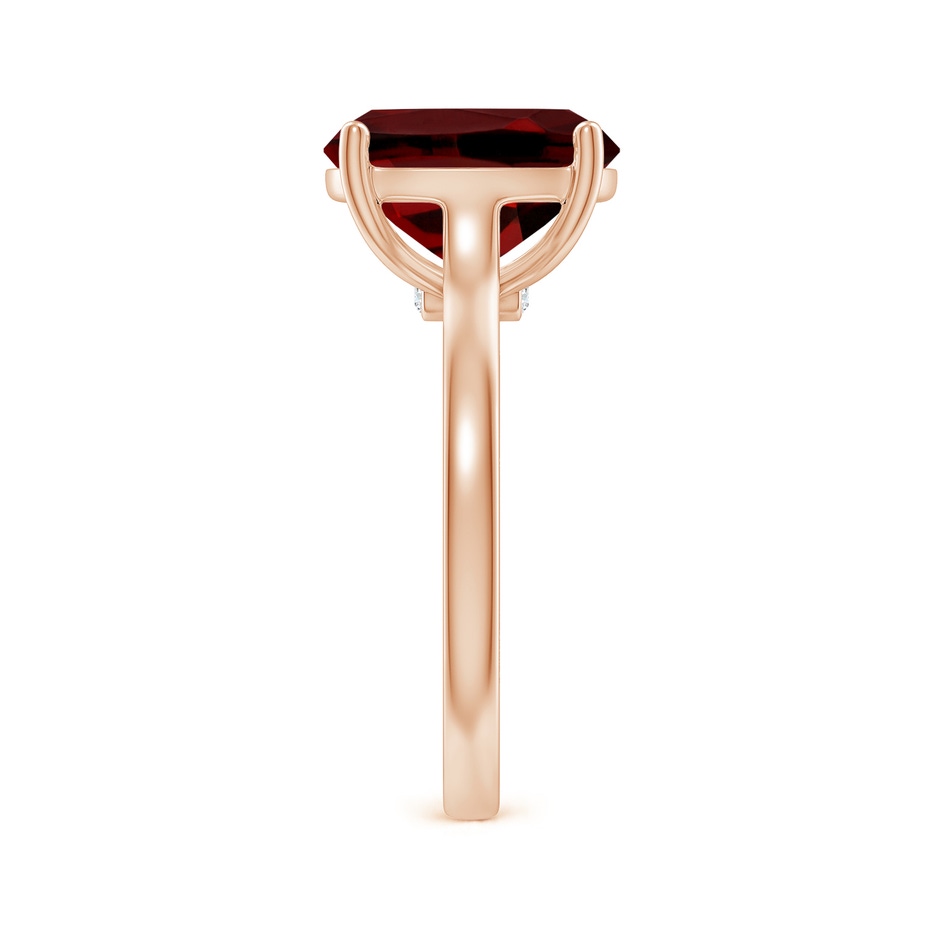 11x9mm AAAA Classic Cushion Garnet Solitaire Ring with Hidden Accents in Rose Gold side 299