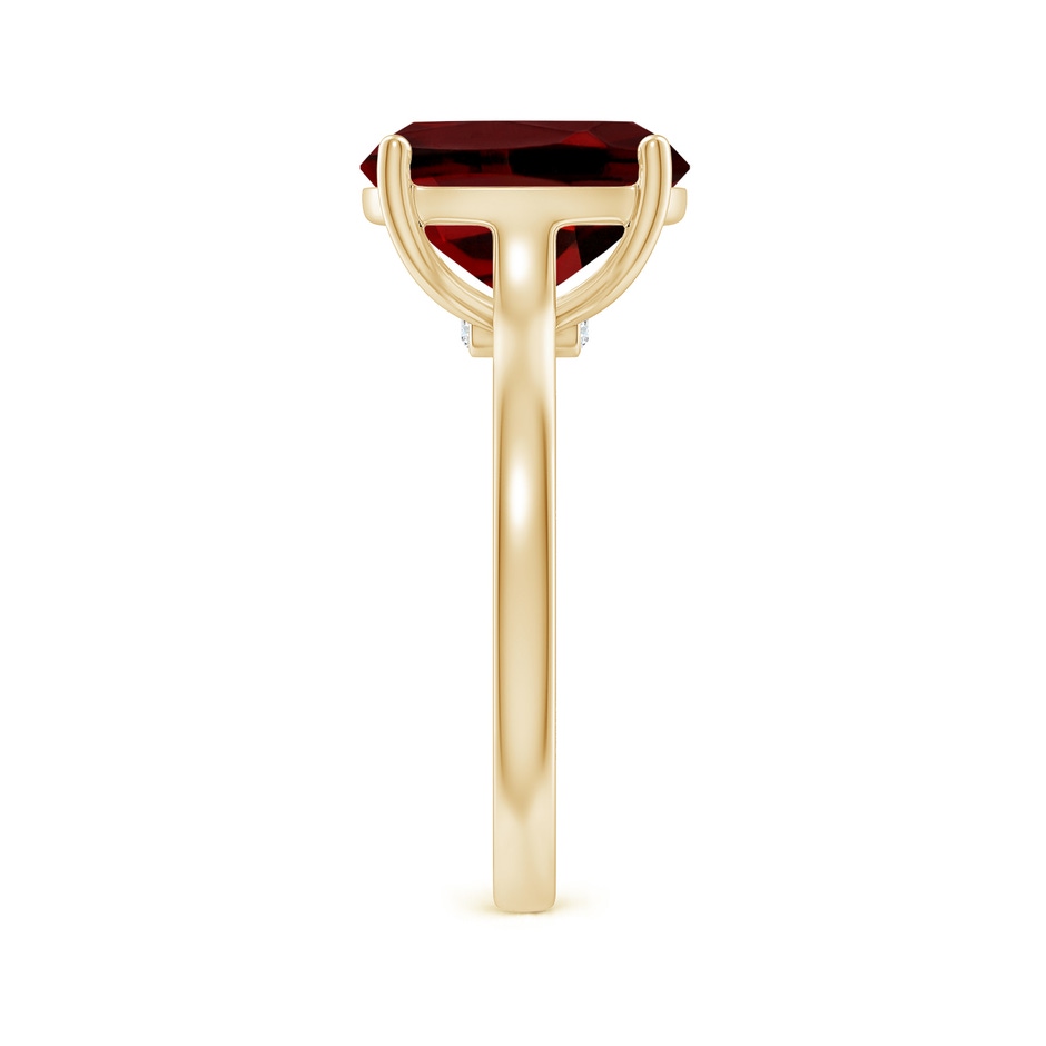 11x9mm AAAA Classic Cushion Garnet Solitaire Ring with Hidden Accents in Yellow Gold side 299